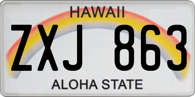 HI license plate ZXJ863