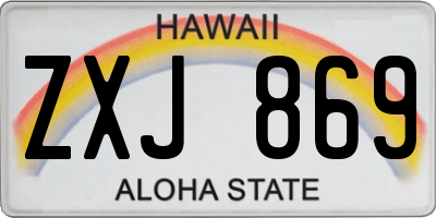 HI license plate ZXJ869