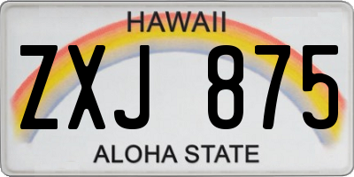 HI license plate ZXJ875