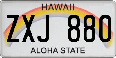 HI license plate ZXJ880