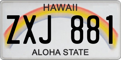 HI license plate ZXJ881