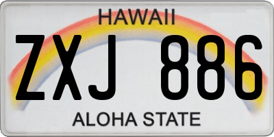 HI license plate ZXJ886