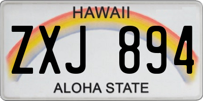 HI license plate ZXJ894