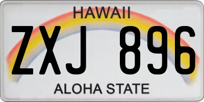 HI license plate ZXJ896
