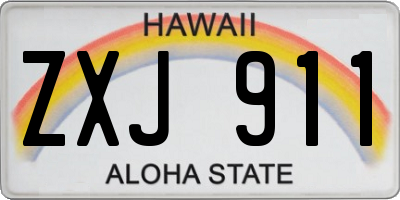 HI license plate ZXJ911