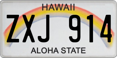 HI license plate ZXJ914