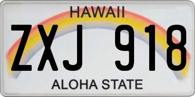 HI license plate ZXJ918