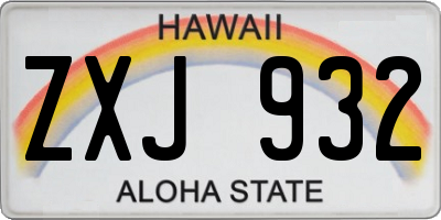 HI license plate ZXJ932