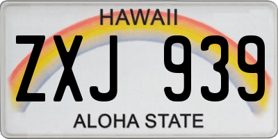 HI license plate ZXJ939
