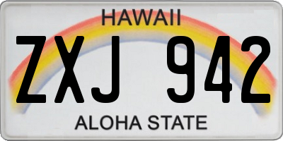 HI license plate ZXJ942
