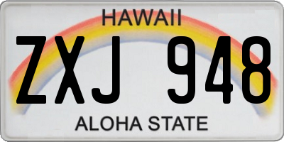 HI license plate ZXJ948