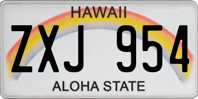 HI license plate ZXJ954