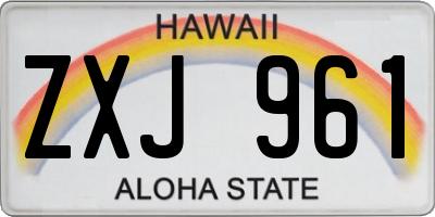 HI license plate ZXJ961