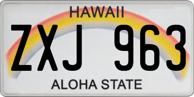 HI license plate ZXJ963