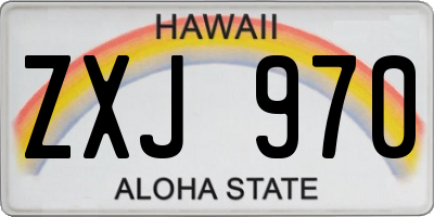 HI license plate ZXJ970