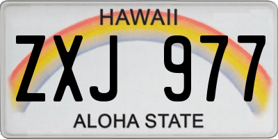 HI license plate ZXJ977
