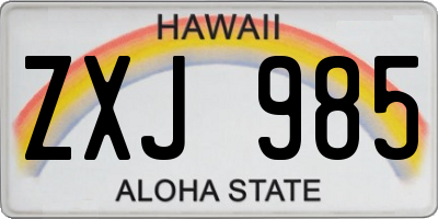 HI license plate ZXJ985