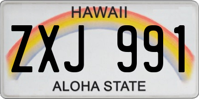 HI license plate ZXJ991