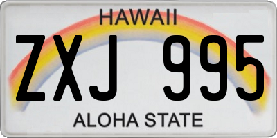 HI license plate ZXJ995