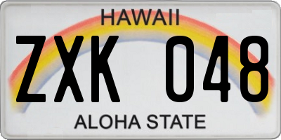 HI license plate ZXK048