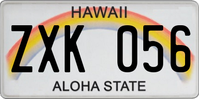 HI license plate ZXK056