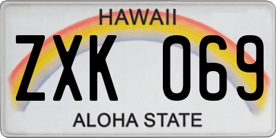 HI license plate ZXK069