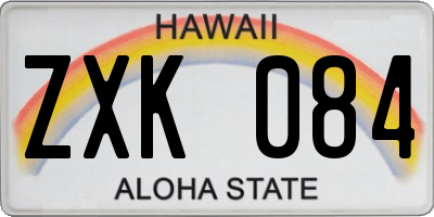 HI license plate ZXK084
