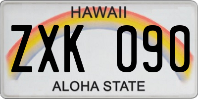 HI license plate ZXK090