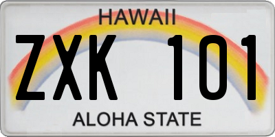 HI license plate ZXK101