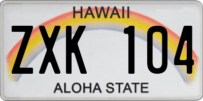 HI license plate ZXK104