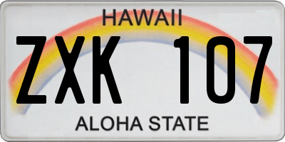 HI license plate ZXK107