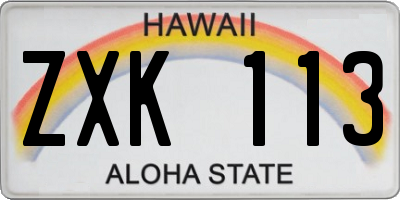 HI license plate ZXK113