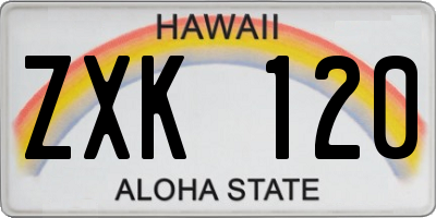 HI license plate ZXK120