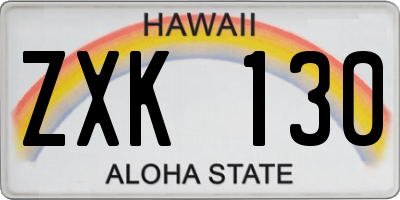 HI license plate ZXK130