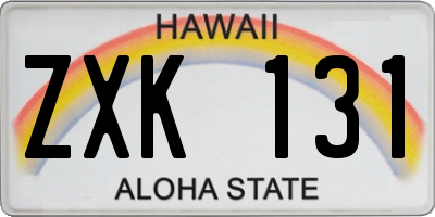 HI license plate ZXK131