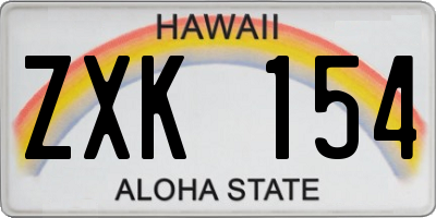 HI license plate ZXK154