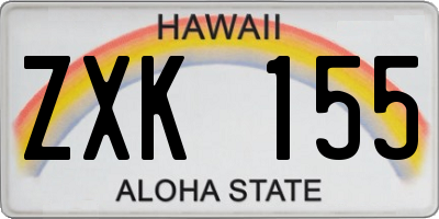 HI license plate ZXK155