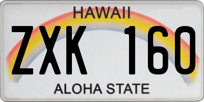 HI license plate ZXK160