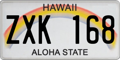HI license plate ZXK168