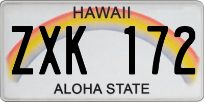 HI license plate ZXK172