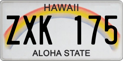 HI license plate ZXK175
