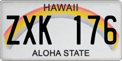 HI license plate ZXK176