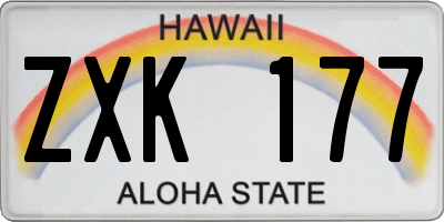 HI license plate ZXK177