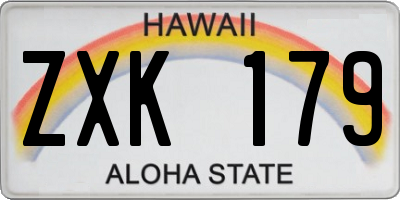 HI license plate ZXK179