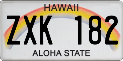 HI license plate ZXK182