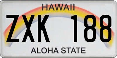 HI license plate ZXK188