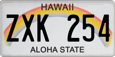HI license plate ZXK254