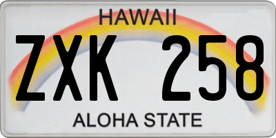HI license plate ZXK258