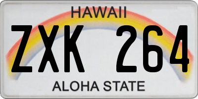HI license plate ZXK264