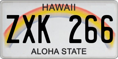 HI license plate ZXK266